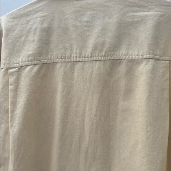 Mens Club Room Linen Cotton Blend Short Sleeve Button Up Shirt Size XL Yellow - Picture 4 of 5